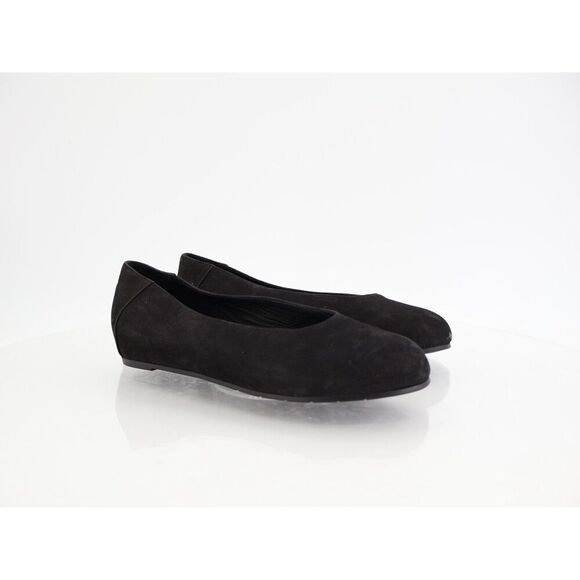Eileen Fisher Women Una Hidden Wedge Ballet Flats Size 6.5 Black Suede Round Toe - Picture 1 of 9